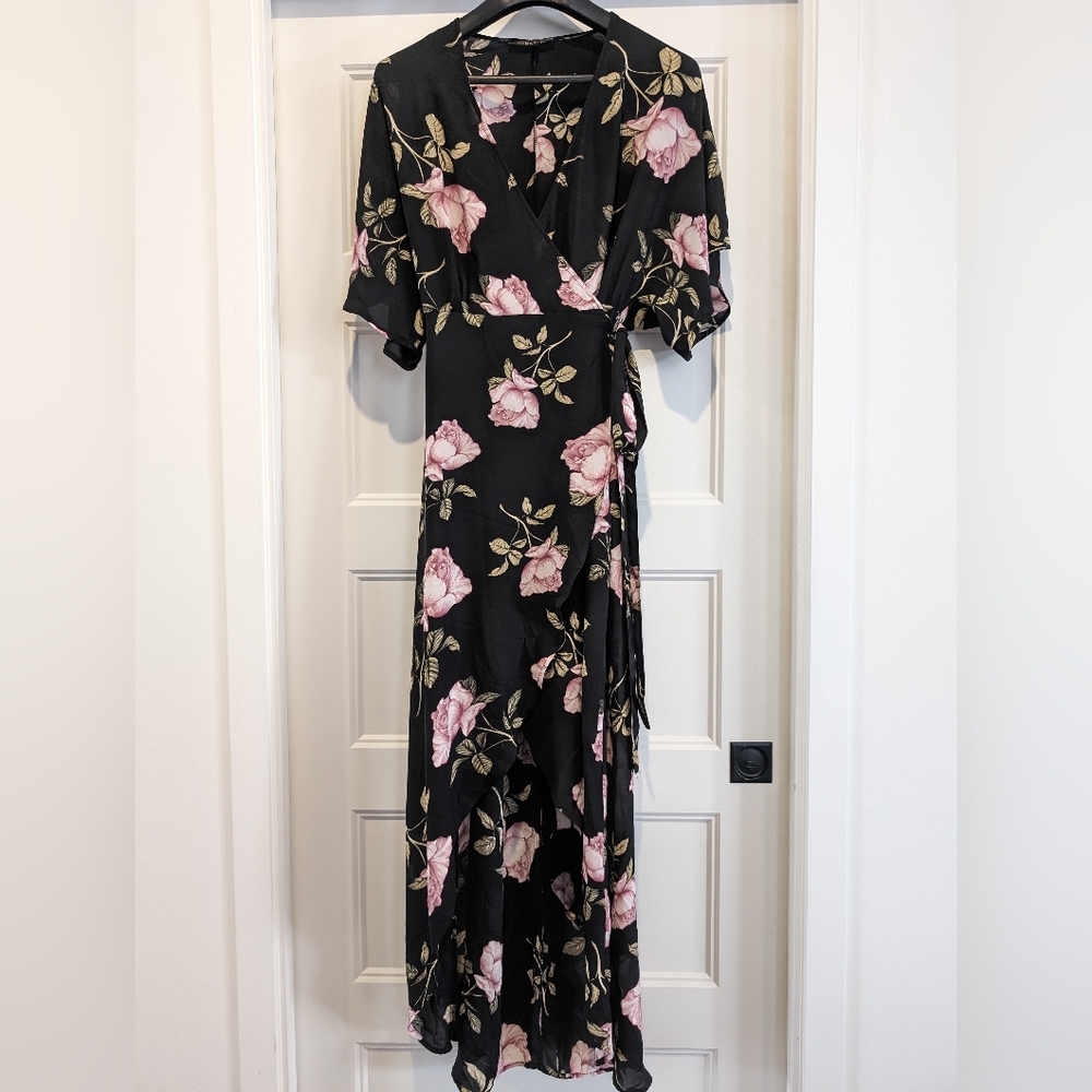 Dynamite Black Dress with Pink Floral Design
